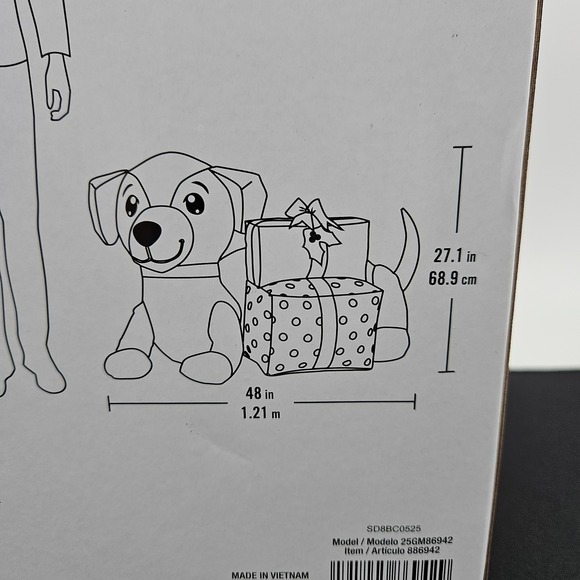 Home Accents Holiday 4 ft LED Dachshund with Presents Inflatable Airblown‎ New main image 2